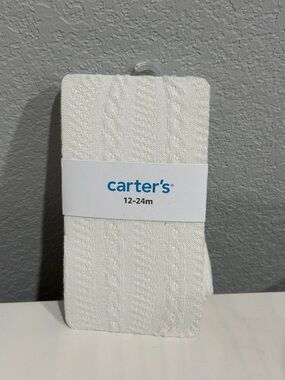 Carter's Cream Cable Knit Baby Tights 12-24M